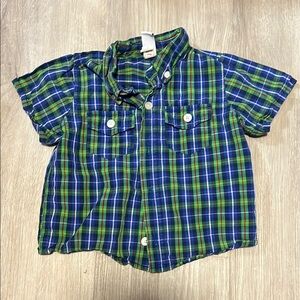 4/$30 Kids Blue and Green Plaid Shirt